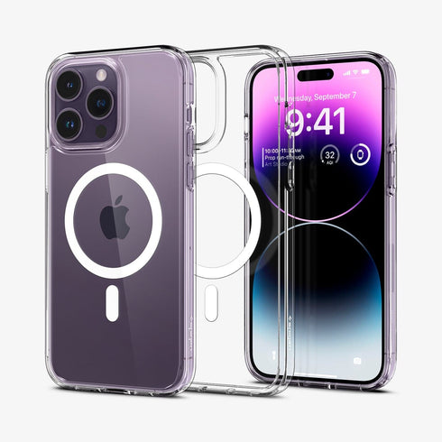ACS04825 - iPhone 14 Pro Max Case Ultra Hybrid (MagFit) in white showing the back